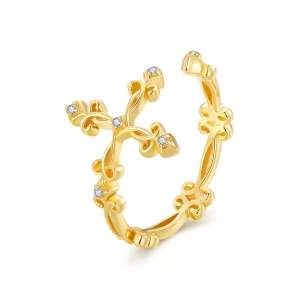 Pandora-stijl geelgouden ring - BSR041-B (afbeelding voor) Pandora-stijl geelgouden ring - BSR041-B