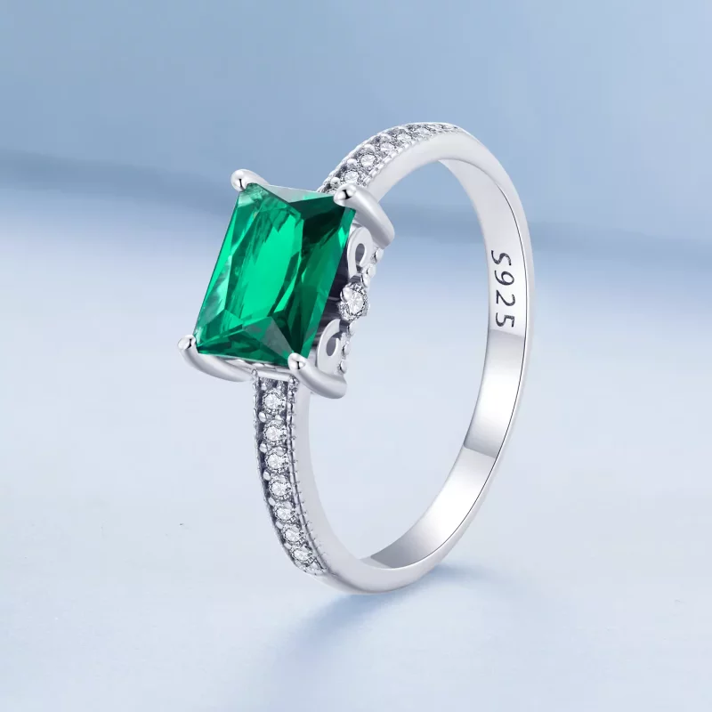 (afbeelding voor) Pandora-stijl Groene Steen Ring - BSR461 - Bekijken 2