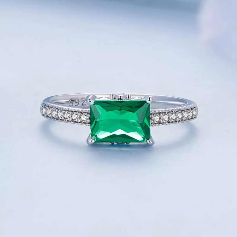 (afbeelding voor) Pandora-stijl Groene Steen Ring - BSR461 - Bekijken 3