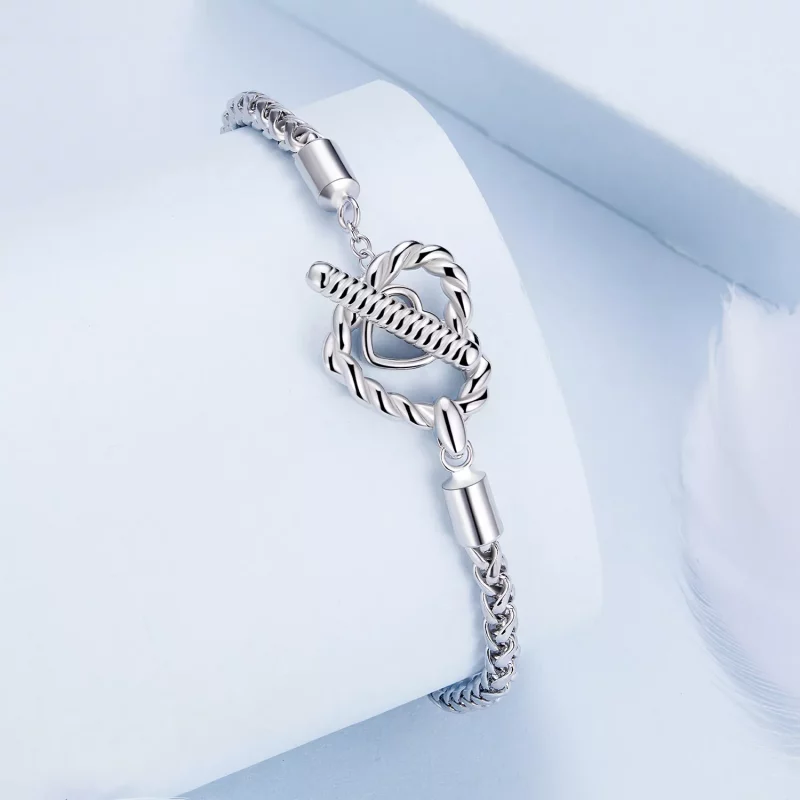 (afbeelding voor) Pandora-stijl hart T-staaf armband - BSB132 - Bekijken 2