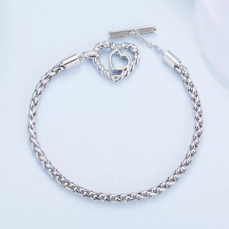 (afbeelding voor) Pandora-stijl hart T-staaf armband - BSB132 - Bekijken 4