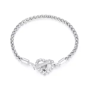 (afbeelding voor) Pandora-stijl hart T-staaf armband - BSB132