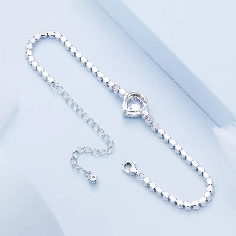 (afbeelding voor) Pandora-stijl Hart Tennis Armband - BSB098 - Bekijken 4