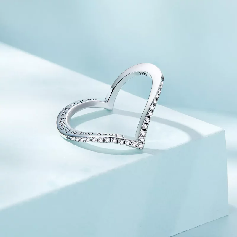 (afbeelding voor) Pandora Stijl Hart Wishbone Ring - SCR856 - Bekijken 3