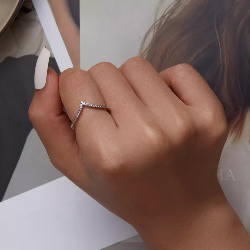 (afbeelding voor) Pandora Stijl Hart Wishbone Ring - SCR856 - Bekijken 5