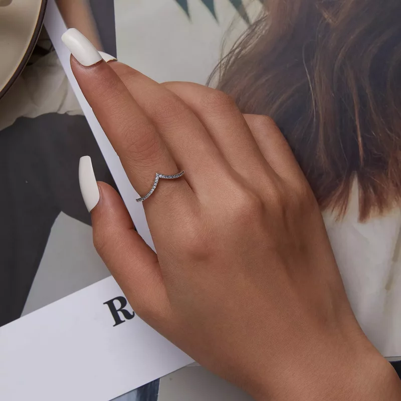 (afbeelding voor) Pandora Stijl Hart Wishbone Ring - SCR856 - Bekijken 6