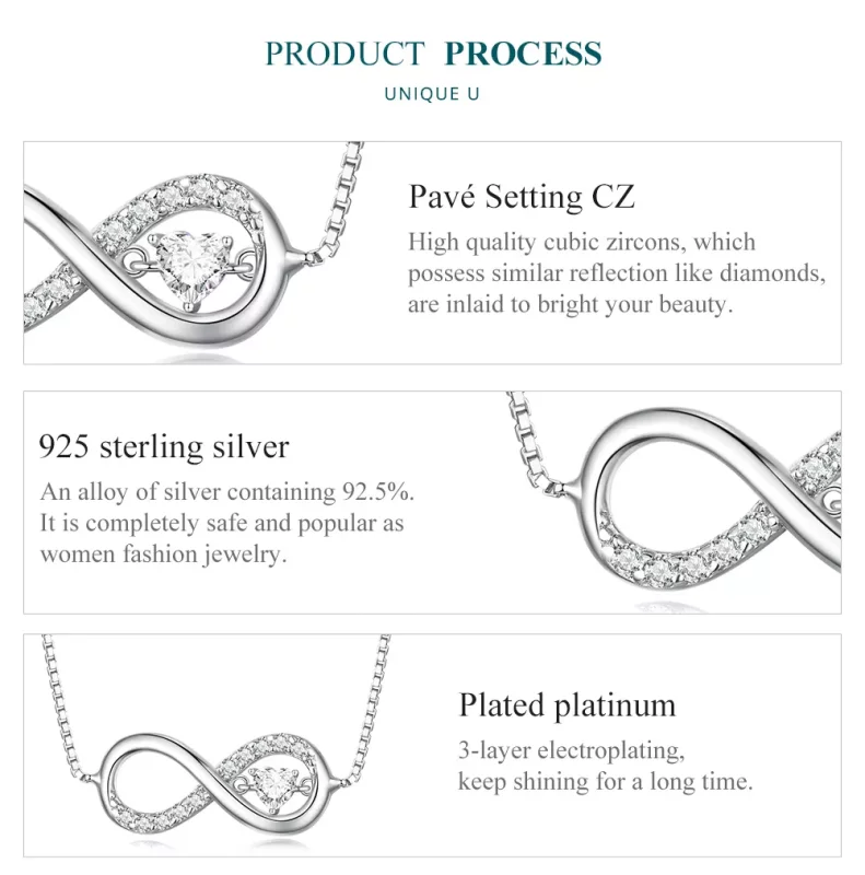 (afbeelding voor) Pandora Stijl Infinity Ketting - BSN276 - Bekijken 6