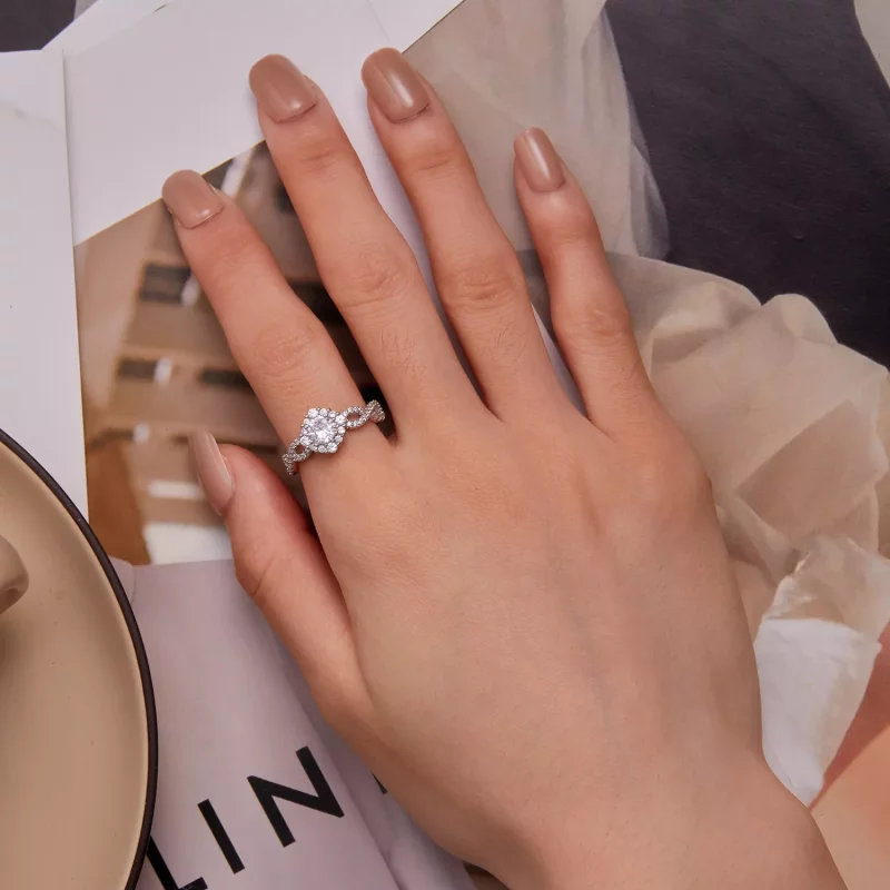 (afbeelding voor) Pandora Stijl Klassieke Elegantie Ring heldere Cz - BSR352 - Bekijken 6