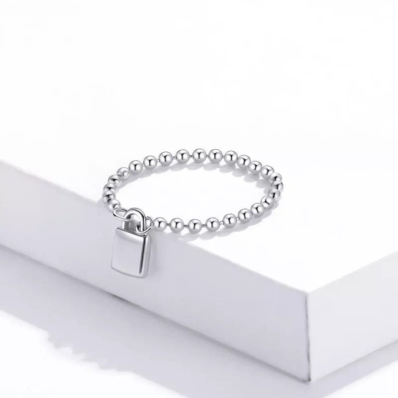 (afbeelding voor) Pandora Stijl Liefdes Hangslot Ring - SCR703 - Bekijken 3