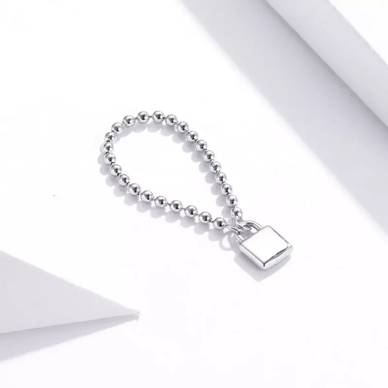 (afbeelding voor) Pandora Stijl Liefdes Hangslot Ring - SCR703 - Bekijken 4