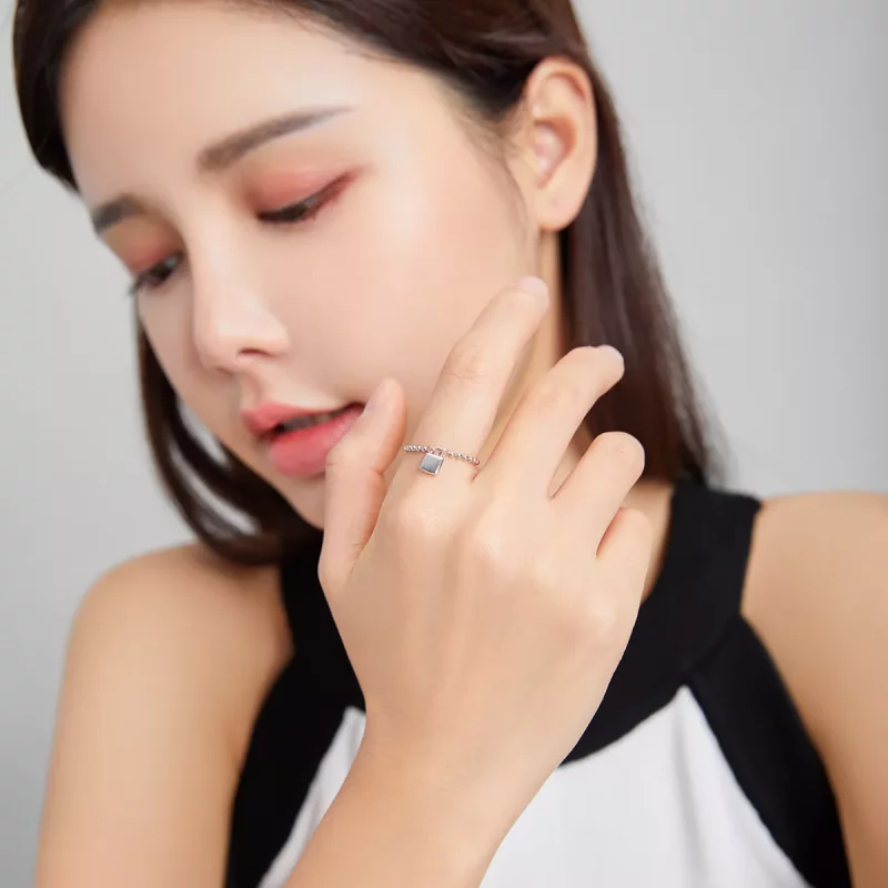 (afbeelding voor) Pandora Stijl Liefdes Hangslot Ring - SCR703 - Bekijken 5