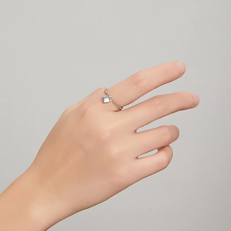 (afbeelding voor) Pandora Stijl Liefdes Hangslot Ring - SCR703 - Bekijken 7