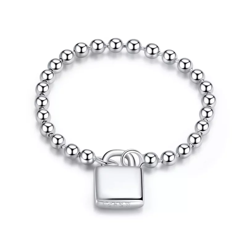 (afbeelding voor) Pandora Stijl Liefdes Hangslot Ring - SCR703