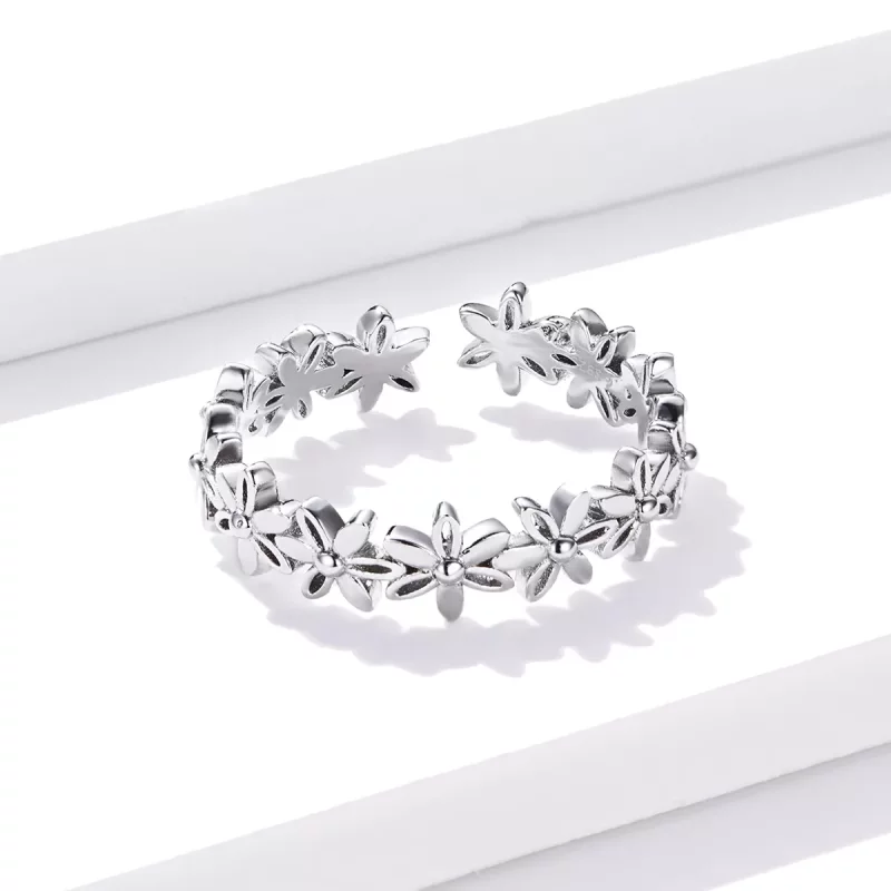(afbeelding voor) Pandora Stijl Madeliefjes Band Ring - BSR184 - Bekijken 3