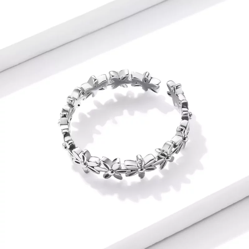 (afbeelding voor) Pandora Stijl Madeliefjes Band Ring - BSR184 - Bekijken 4