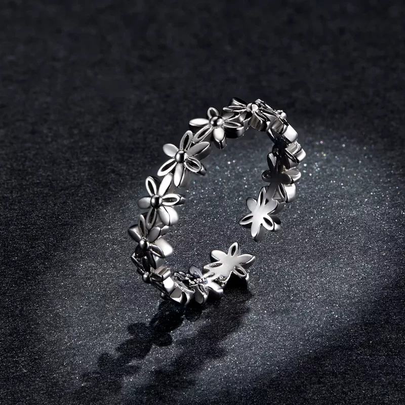 (afbeelding voor) Pandora Stijl Madeliefjes Band Ring - BSR184 - Bekijken 5