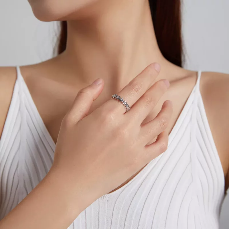 (afbeelding voor) Pandora Stijl Madeliefjes Band Ring - BSR184 - Bekijken 6