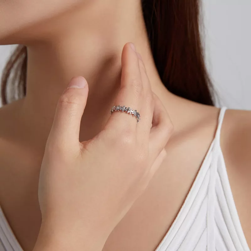 (afbeelding voor) Pandora Stijl Madeliefjes Band Ring - BSR184 - Bekijken 7