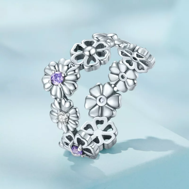 (afbeelding voor) Pandora Stijl Madeliefjes Ketting Ring - SCR873 - Bekijken 2
