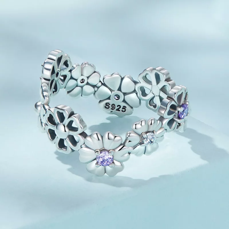 (afbeelding voor) Pandora Stijl Madeliefjes Ketting Ring - SCR873 - Bekijken 3