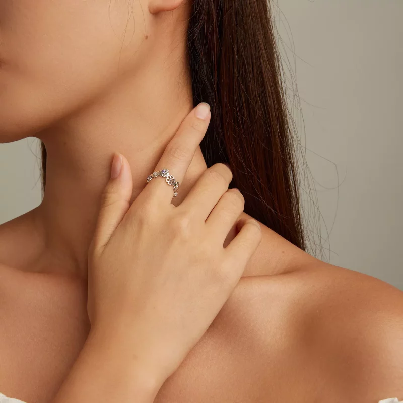 (afbeelding voor) Pandora Stijl Madeliefjes Ketting Ring - SCR873 - Bekijken 4