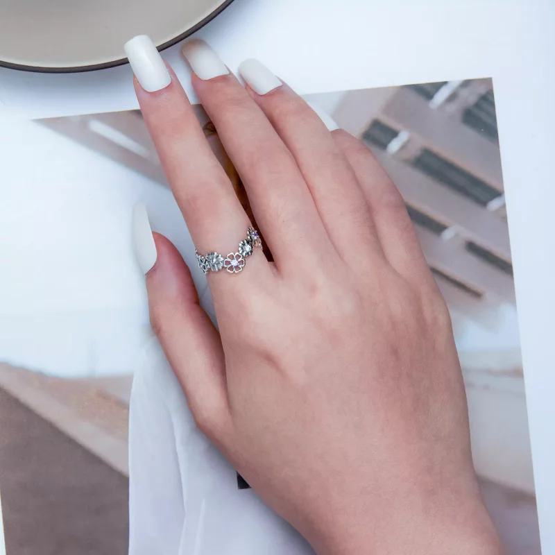 (afbeelding voor) Pandora Stijl Madeliefjes Ketting Ring - SCR873 - Bekijken 5