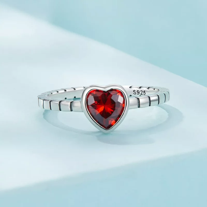 (afbeelding voor) Pandora Stijl Opgehoogde Hart Ring - SCR950 - Bekijken 3