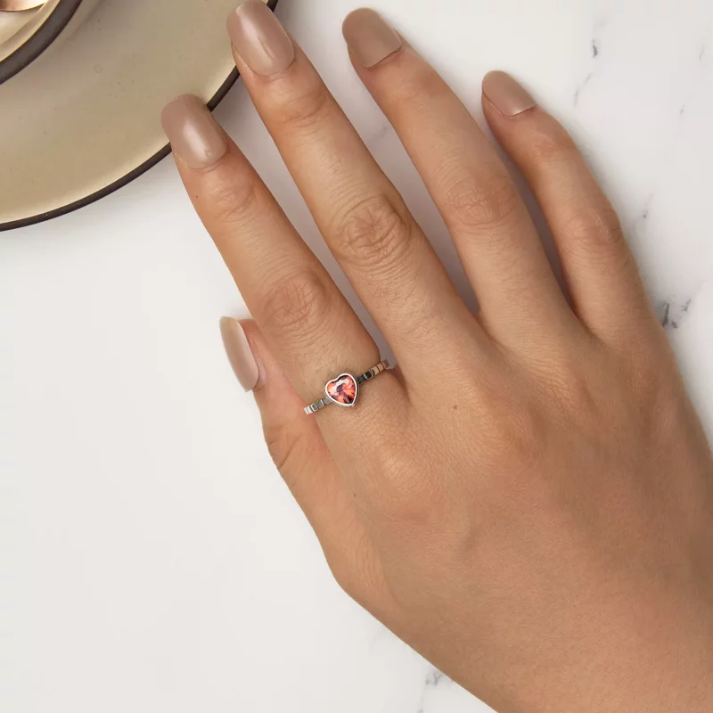 (afbeelding voor) Pandora Stijl Opgehoogde Hart Ring - SCR950 - Bekijken 6