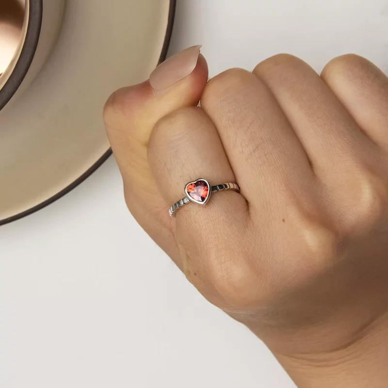(afbeelding voor) Pandora Stijl Opgehoogde Hart Ring - SCR950 - Bekijken 7