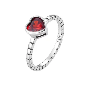 (afbeelding voor) Pandora Stijl Opgehoogde Hart Ring - SCR950