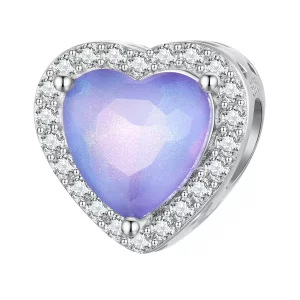 (afbeelding voor) Pandora Stijl Paarse Hart Bedel - SCC2453