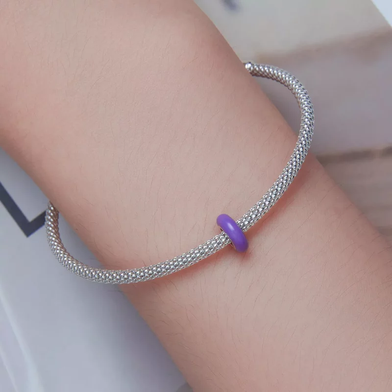 (afbeelding voor) Pandora-stijl Paarse Spacerring Bedel - SCC1450-VT - Bekijken 4