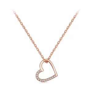 Pandora Stijl Roségouden Hart Ketting - SCN347-C (afbeelding voor) Pandora Stijl Roségouden Hart Ketting - SCN347-C
