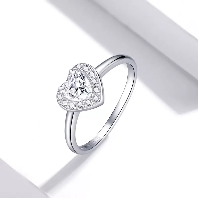 (afbeelding voor) Pandora Stijl Sprankelende Verhoogde Hart Ring - SCR725 - Bekijken 2
