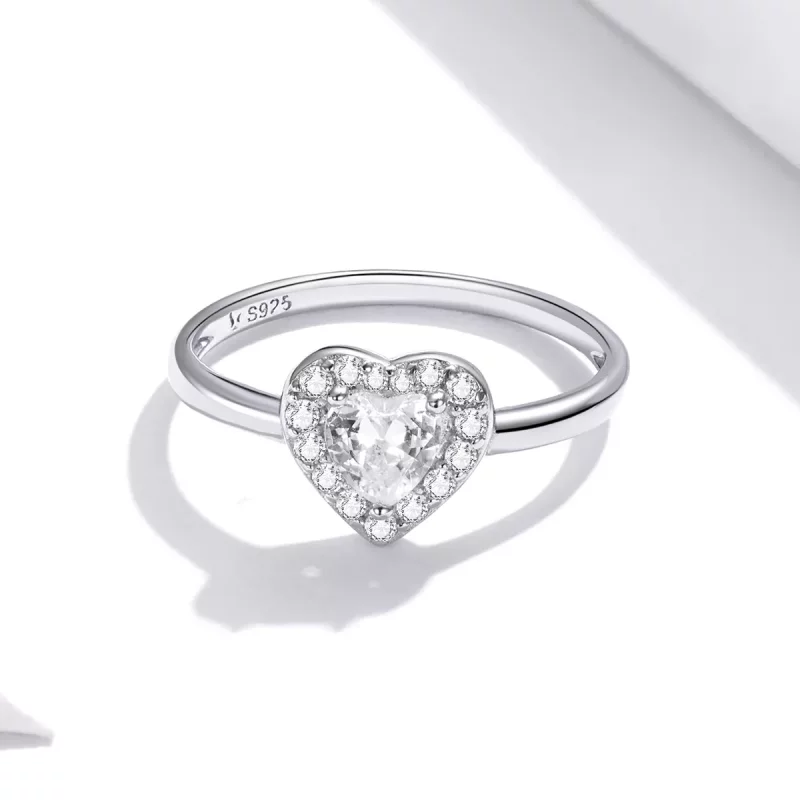 (afbeelding voor) Pandora Stijl Sprankelende Verhoogde Hart Ring - SCR725 - Bekijken 3
