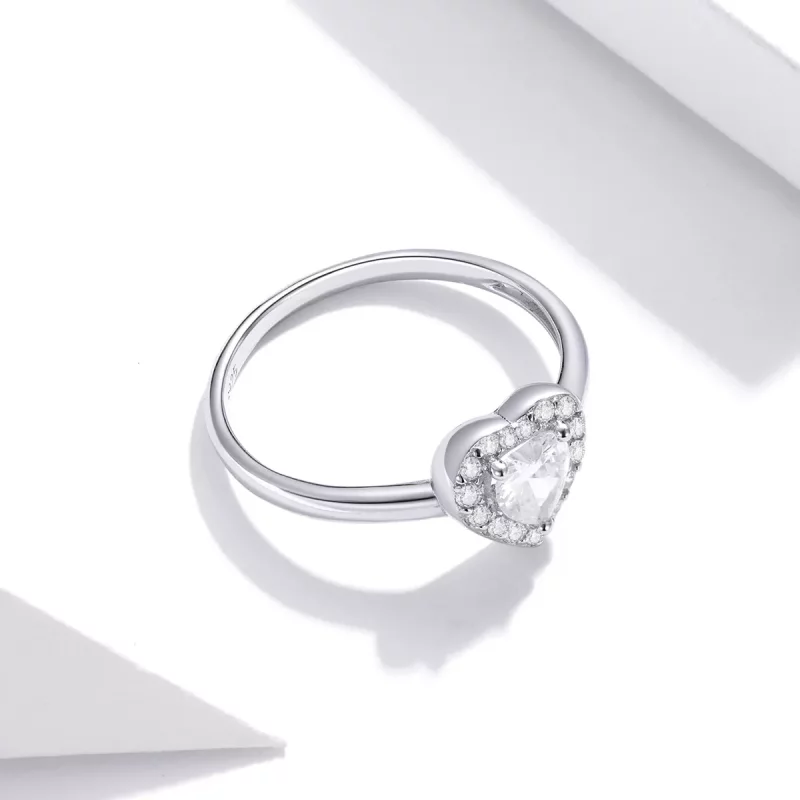 (afbeelding voor) Pandora Stijl Sprankelende Verhoogde Hart Ring - SCR725 - Bekijken 4