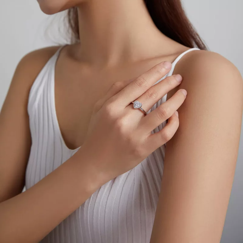 (afbeelding voor) Pandora Stijl Sprankelende Verhoogde Hart Ring - SCR725 - Bekijken 5
