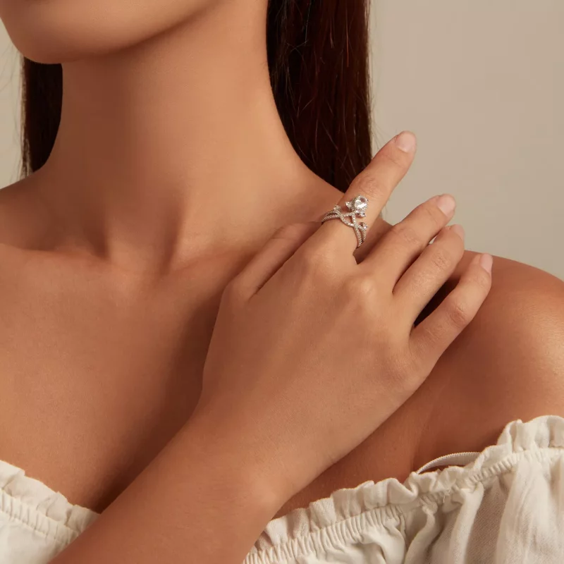 (afbeelding voor) Pandora Stijl Tiara Ring - BSR368 - Bekijken 4