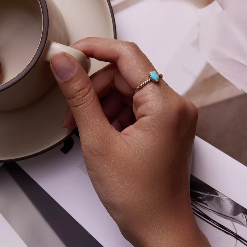 (afbeelding voor) Pandora stijl Traanvormige Ring - BSR247 - Bekijken 9