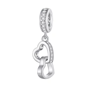 Pandora-stijl verstrengelde hartenbedel - SCC2455 (afbeelding voor) Pandora-stijl verstrengelde hartenbedel - SCC2455