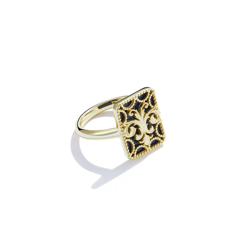 (afbeelding voor) Pandora-stijl Vierkante Ring - BSR189 - Bekijken 2