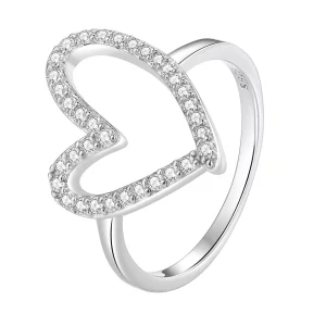 Pandora Stijl Vrijhand Hart Ring - BSR401 (afbeelding voor) Pandora Stijl Vrijhand Hart Ring - BSR401
