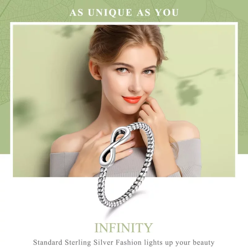 (afbeelding voor) Pandora-stijl Zilveren Infinity Ring - SCR094 - Bekijken 2