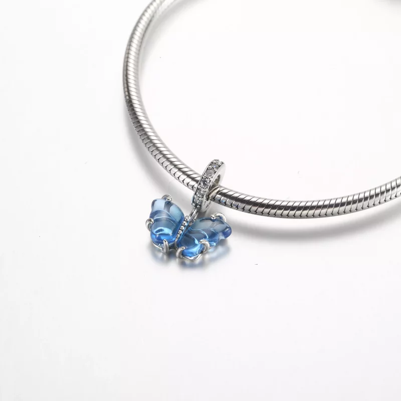 (afbeelding voor) Pandora Blauwe Murano Glazen Vlinder Hanger Bedel - 792698C01 - Bekijken 4