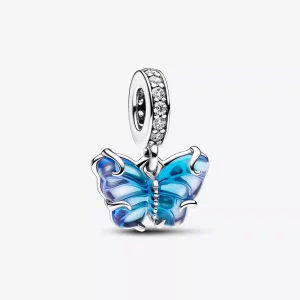 (afbeelding voor) Pandora Blauwe Murano Glazen Vlinder Hanger Bedel - 792698C01