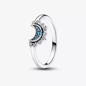 (afbeelding voor) Pandora Celestial Blue Sparkling Moon Ring - 192675C01