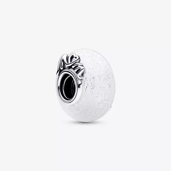 (afbeelding voor) Pandora Glitterig Wit Murano Glas Moeder & Liefde Bedel - 792655C00