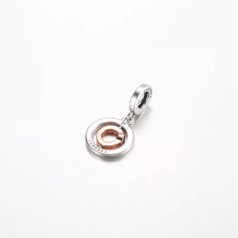 (afbeelding voor) Pandora Love draaiende bedel van sterling zilver en verguld met 14 karaats roség - Bekijken 3