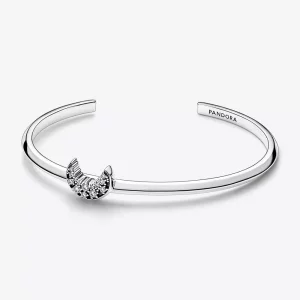 Pandora Maan sterling zilveren open armband met heldere cubic zirkonia - 592789C01 (afbeelding voor) Pandora Maan sterling zilveren open armband met heldere cubic zirkonia - 592789C01