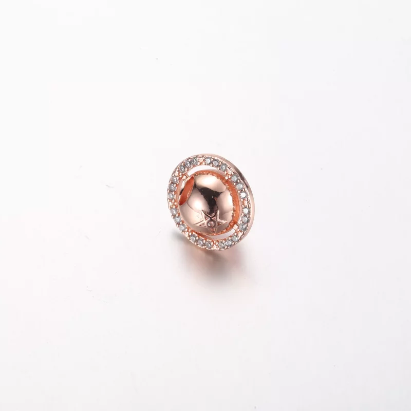 (afbeelding voor) Pandora Saturn planet 14k rosé goud-verguld bedeltje met heldere zirkonia - 7824 - Bekijken 5